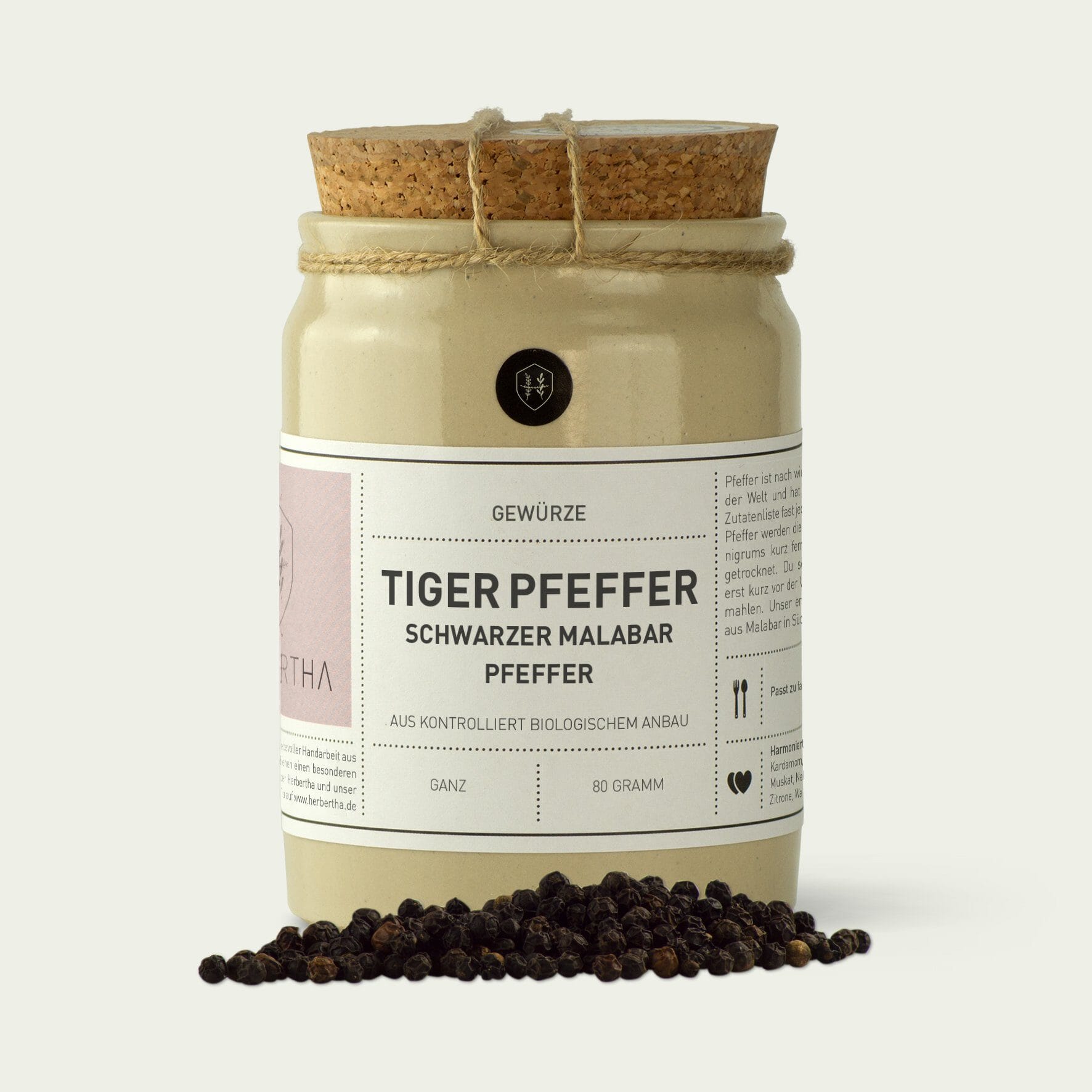 Tiger Pfeffer – Schwarzer Malabar Pfeffer - Herbertha