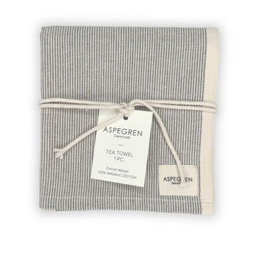 Geschirrtuch Nadelstreifen aus Bio-Baumwolle Farbe: Pfeffer
