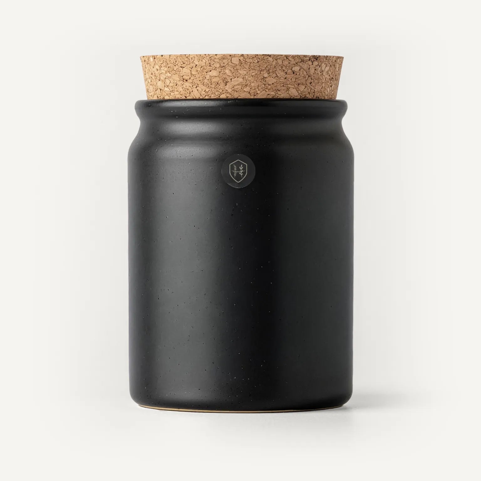 Steinzeugtopf schwarz matt