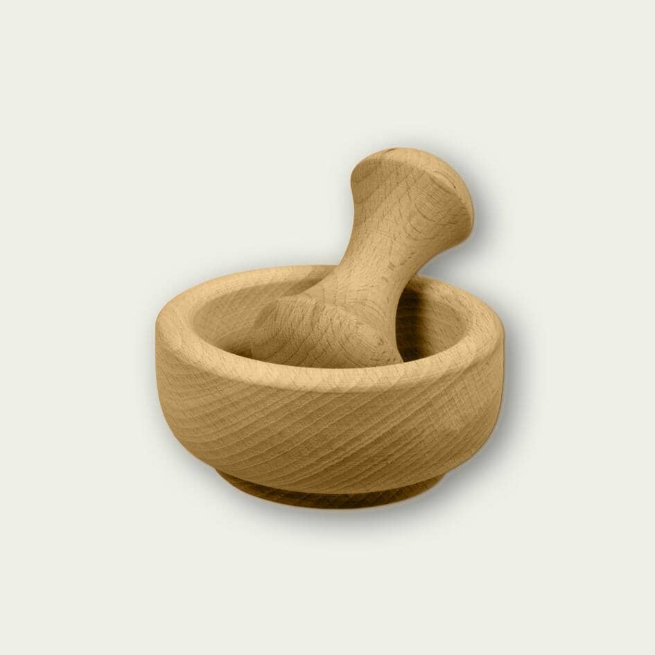 Mörser mit Stößel aus Holz - Herbertha